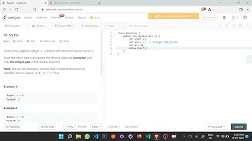 Sqrt(x) Leetcode | Square root of a number GFG - Java