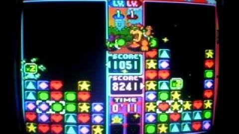 Tetris Attack - Time Trial 2 player, i and CPU level 7