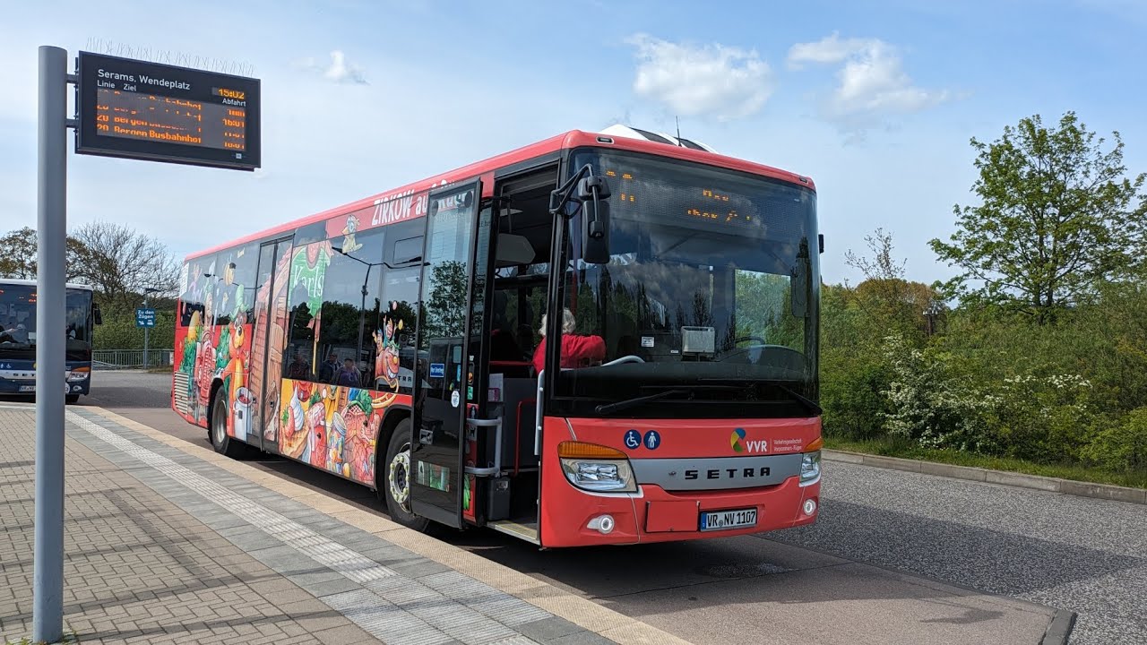 VVR|Mitfahrt im Setra 415 LE business auf der 20 von Serams bis Bergen auf Rügen