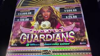 Live Play! Sacred Guardians Golden Griffin slot machine at Luis Munoz Marin Airport