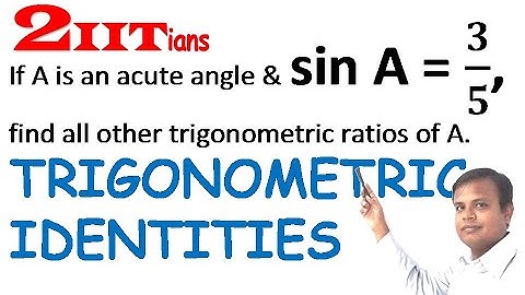 Trigonometric Identities Exercise 18 Q1 Class X ICSE | IIT JEE