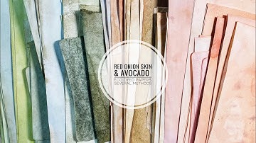 Eco Dyed Papers (Red Onion & Avocado Dyed Pages)  Several Methods - Nature Journal Part 2