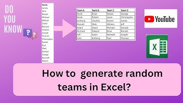 How to generate random teams in Excel?