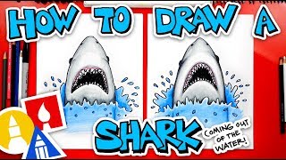 how to draw a shark coming out of the water jaws