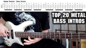 Top 20 METAL BASS INTROS Of All Time | With Tabs