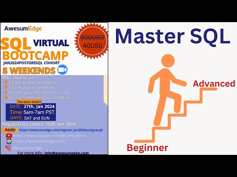 Master SQL | Go from Zero to Hero  | SQL Live Class BootCamp