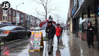 Uber Eats Pickup Rain Walk on Bloor & Danforth | Toronto (April 2024)