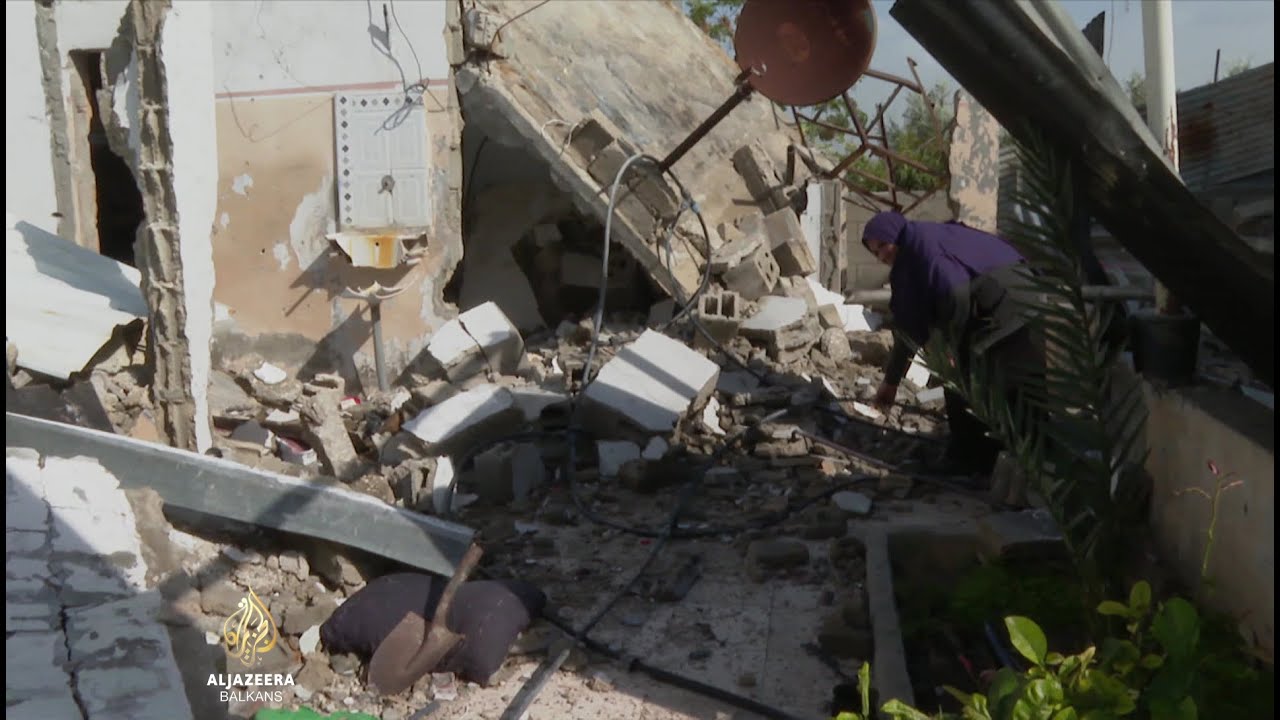 منازل فلسطينية دُمرت في غارات إسرائيلية على غزة