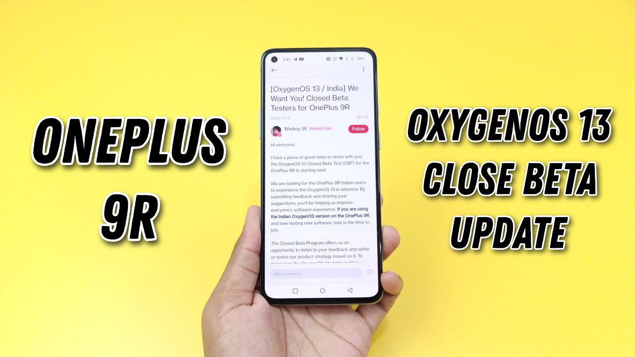 OnePlus 9R OxygenOS 13 Closed Beta Update Rolling Out - YouTube
