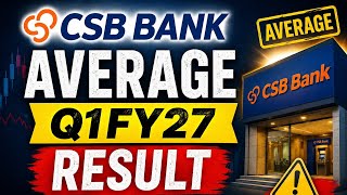 CSB BANK AVERAGE Q1FY27 RESULT || BETTER PEERS AVAILABLE 