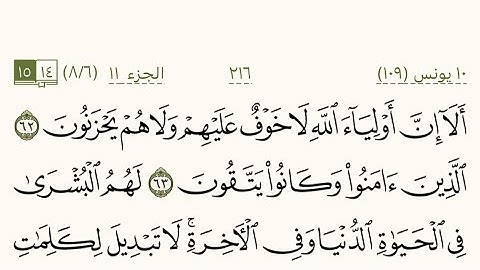 سورة يونس من صفحة 216 إلى صفحة 221 بصوت الشيخ سعد الغامدي