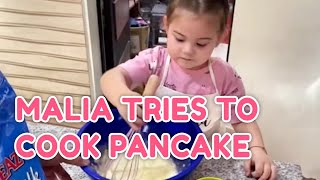 MALIA COOKS PANCAKES | PokLee Cooking