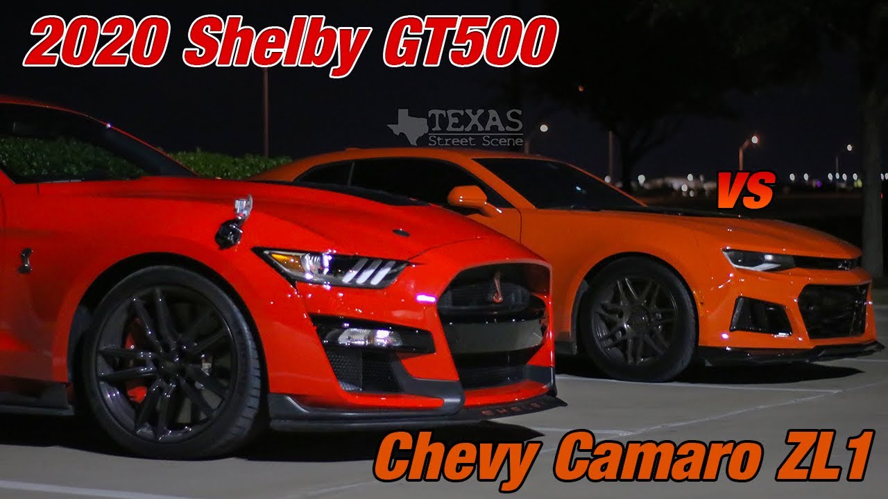 2020 Shelby GT500 vs Chevy Camaro ZL1 - YouTube