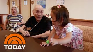 Japanese nursing home hires toddlers to spend time with elderly