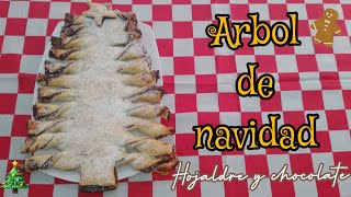 Arbol de navidad de hojaldre y chocolate. Fácil, delicioso y en minutos POSTRE PARA SORPRENDER