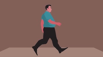 Animation Fat man Walking