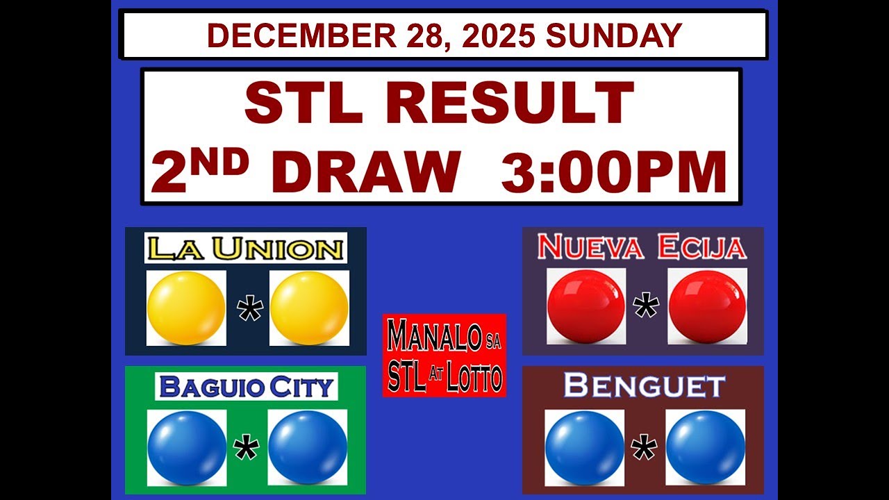 STL 2ND Draw  3PM Result STL La Union Nueva Ecija Baguio Benguet DECEMBER 28, 2025 SUNDAY