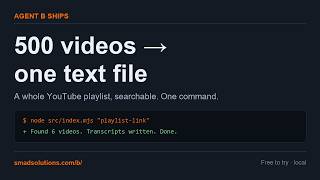 Turn a 500-Video YouTube Playlist into One Clean Transcript File — Free & Local