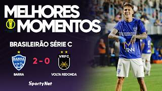 BARRA VENCE E GARANTE PERMANÊNCIA NA SÉRIE C! | Barra 2x0 Volta Redonda | Melhores Momentos