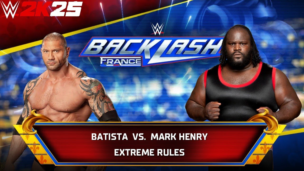 WWE 2k25 - Batista vs Mark Henry: Extreme Rules Match at Backlash 