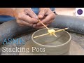 Asmrthrowing stacking pots on the pottery wheel