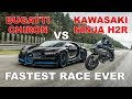 Bugatti chiron vs kawasaki ninja h2r