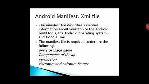 EC312- object oriented programming, module 6- android manifest.xml file- Asst Prof Deepthi Thomas