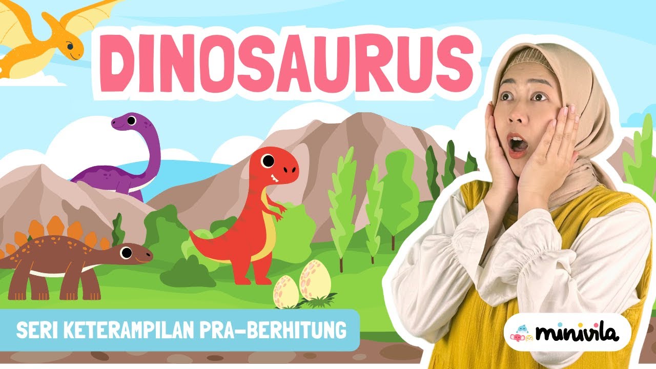 DINOSAURUS | Belajar Warna dan Angka Bilingual Bahasa Inggris - Indonesia