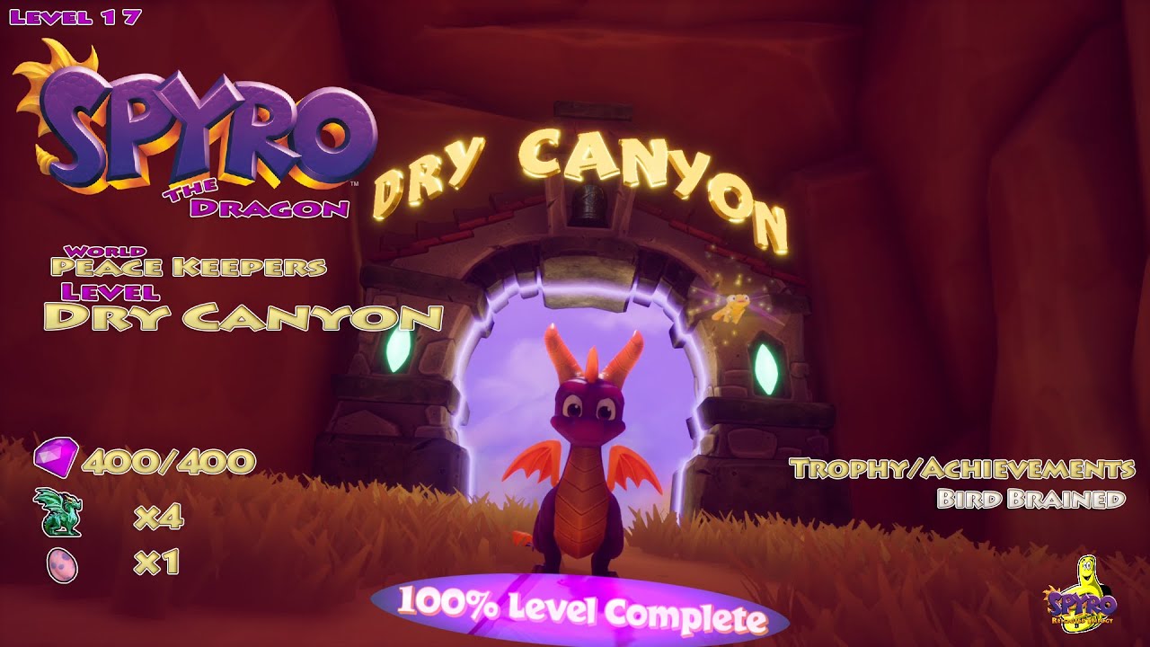 Spyro The Dragon Level 17 / Dry Canyon Level (100) HTG YouTube