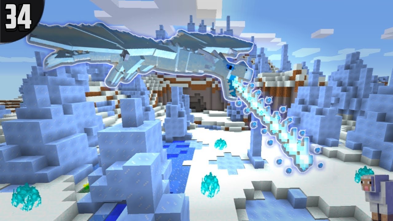 ICE DRAGON TERRITORY - Addon Craft ( Day 34) Minecraft Bedrock Edition ...