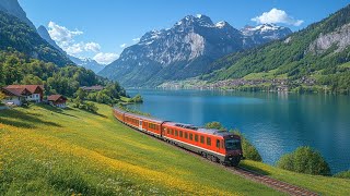 Mountain Lake Serenity Relaxing Music 🚂 Sleep Deeper, Stress Relief, Calm, Beautiful Piano Music