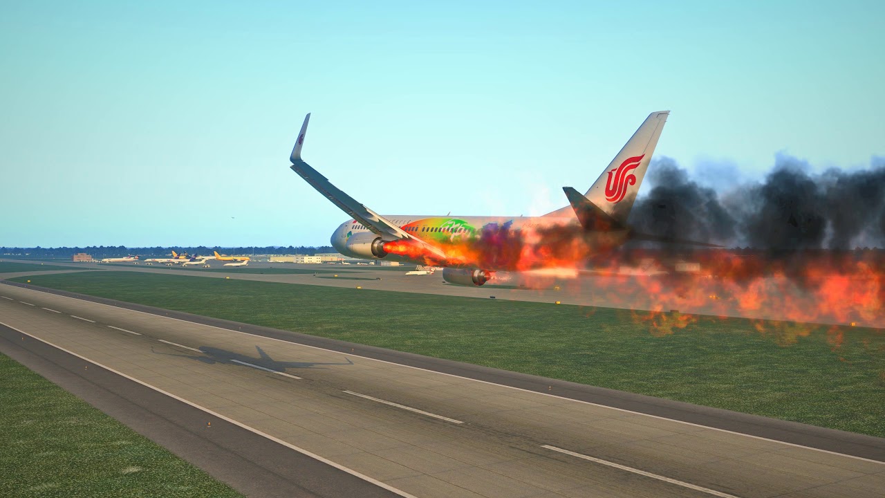 AIR CHINA 737-800 Emergency Landing Wuhan [Engine Fire] - YouTube
