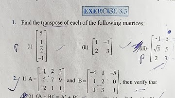 Class 12 Maths Ex(3.3)Solution Ncert Chapter 3 |Symmetric-Skew Symmetric Matrix | Board  2021