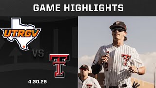 UT Rio Grande Valley vs. Texas Tech (4.30.25) Highlights | 2025 Big 12 Baseball