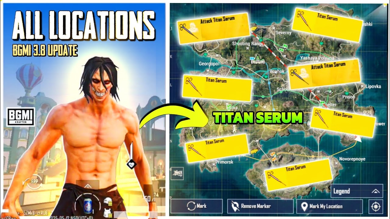 🔥ALL TITAN SERUM LOCATIONS IN BGMI | BGMI 3.8 UPDATE GLITCH AND TRICKS | STEAMPUNK FRONTIER BGMI