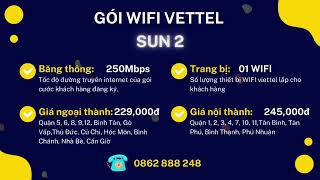 Gói SUN 2 Viettel - ✅ 250Mbps - 229k/ tháng. Gói wifi viettel giá rẻ by Đăng ký 4g viettel 377 views 9 months ago 30 seconds