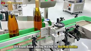 WIN-WIN PACK 304 Round Bottle Labeling Machine for Red Wine \& Glass Bottles | Labeling Solution