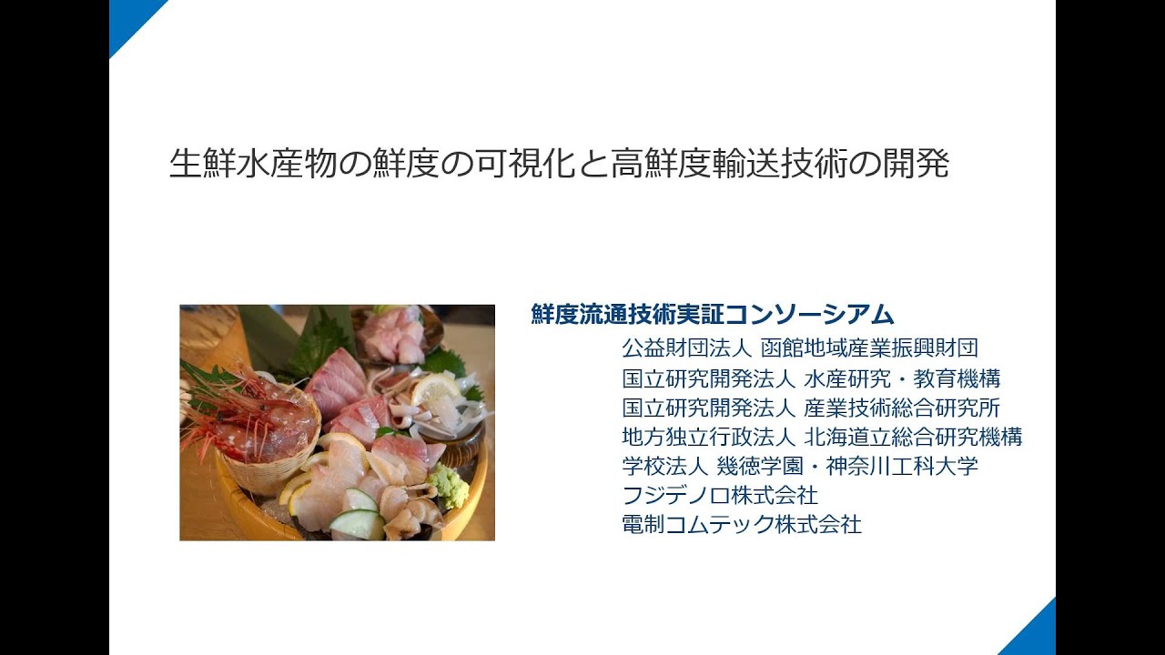 輸出促進を目指した生鮮水産物の品質制御と鮮度の“見える化”技術の開発 - YouTube