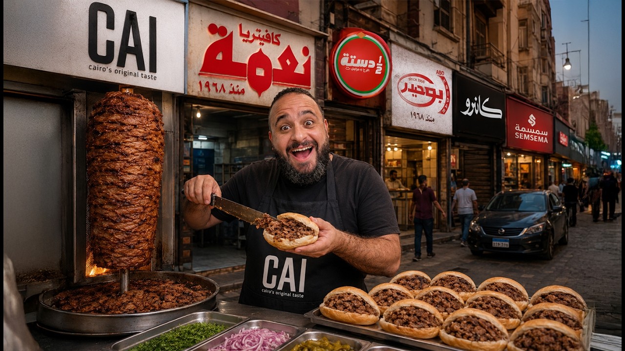 ⁣🥩🍔 تحدي أقوى شاورما لحمة في مصر🔥😳