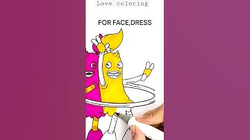 Coloring POM POM & HOOLA-My Singing Monsters🩷💛#shorts #pompom #hoola #coloring#art