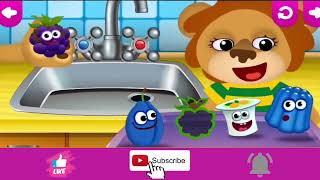 El mundo de funny food! Juego educativo para niños! ¿Lavas frutas y verduras?