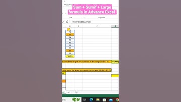 the sum of the largest two numbers in Advance Excel #largest #shorts #tips #excel @letsstudyexam16