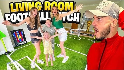 WE MADE A FOOTBALL PITCH IN MY HOUSE *HUGE SURPRISE* 😱⚽️