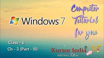 Class 6 Chapter 3 Part 3 : Windows 7