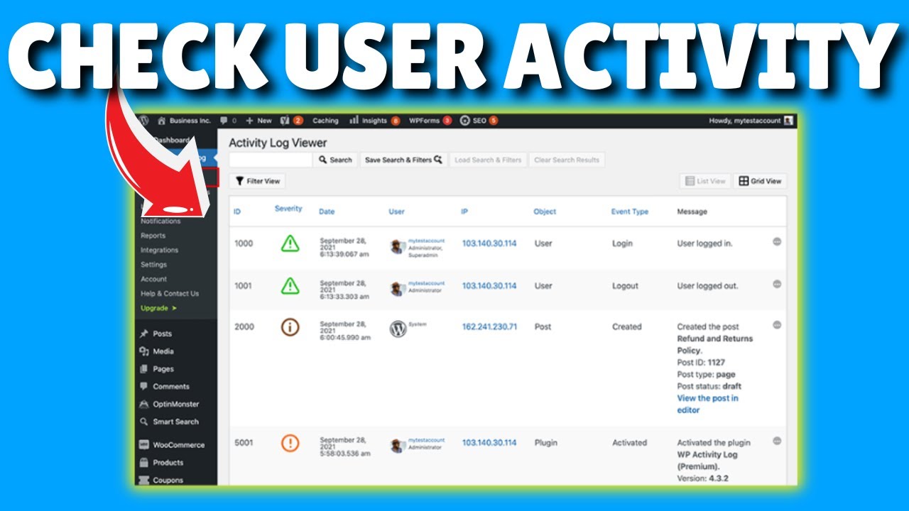 How to monitor user activity in wordpress (Updated) - YouTube