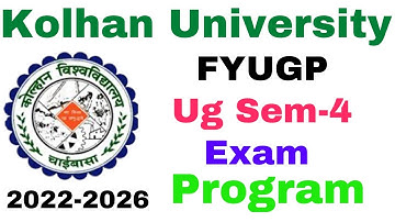 FYUGP Sem4 exam program #kolhan_university FYUGP ug Sem4 exam routine #kolhanuniversity #examroutine