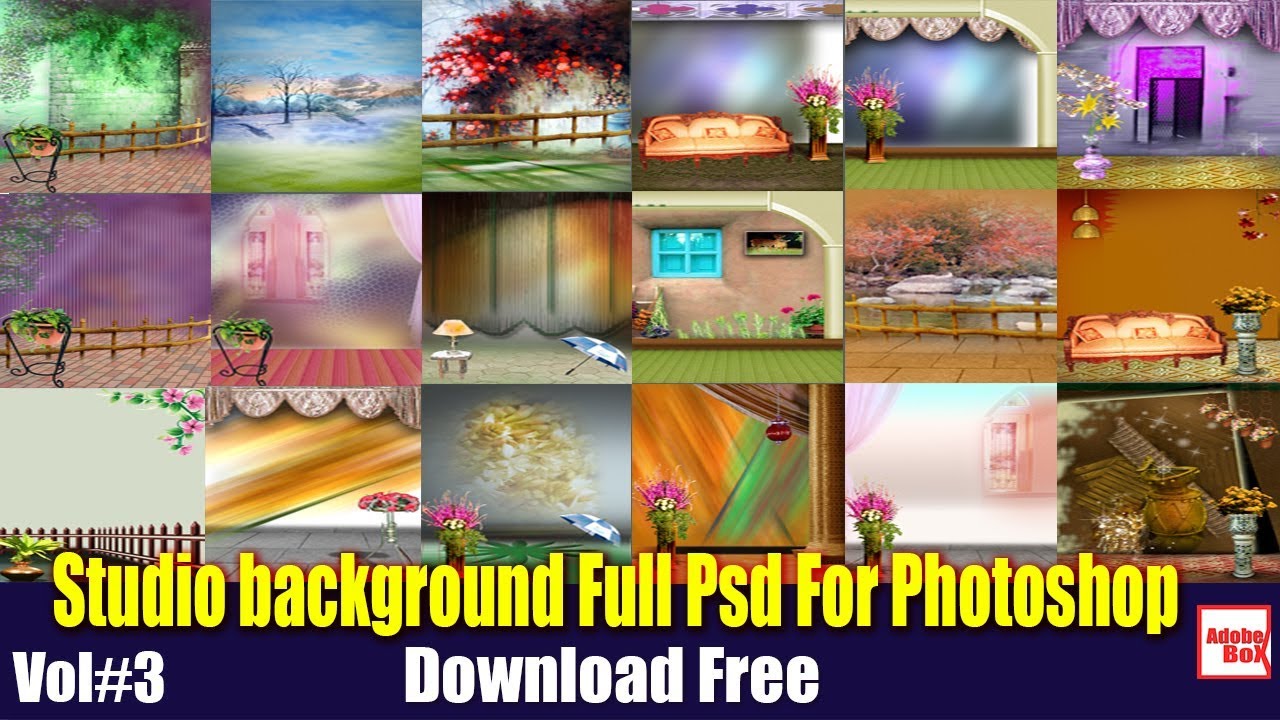 Studio background Full Psd For Photoshop Free download Vol#3 By Adobe BoX  2018 - YouTube