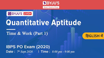 Free Crash Course (IBPS PO Prelims 2020) | Quantitative Aptitude | Time and Work-1