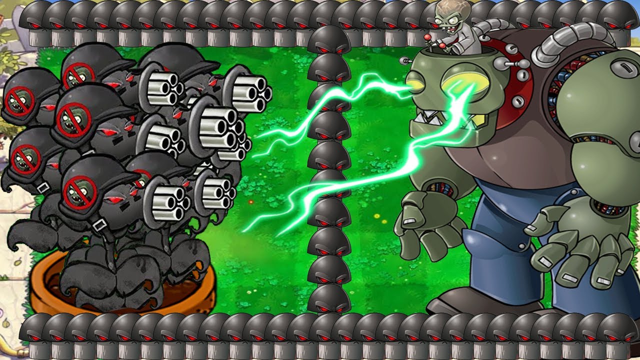 Doom Gatling Pea X Doom Shroom vs Doom Zombies vs Dr.Zomboss Giga ...