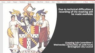 Licensing Sub-Committee Sub-C - at 1100 hours